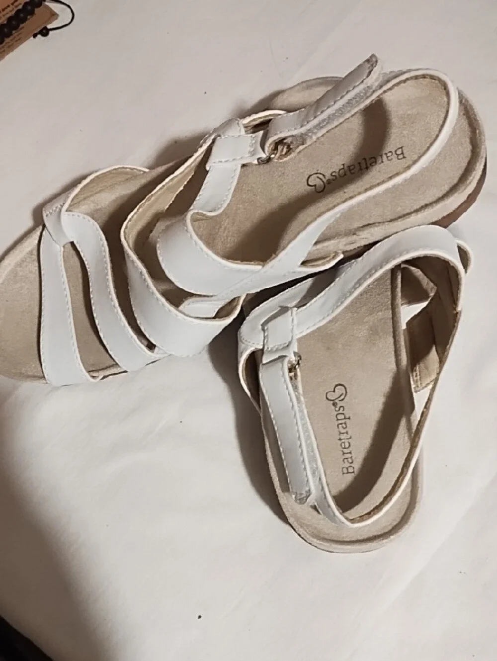 BareTraps White Triple-Strap Slingback Sandals Size 8 VGC. - Picture 7 of 7